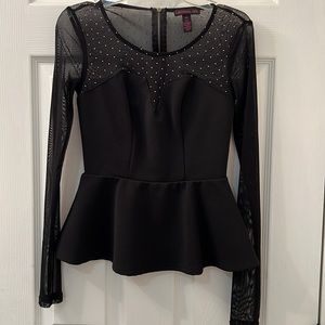 long sleeve peplum top